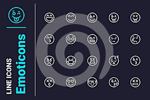 Emojis with emotions icons set