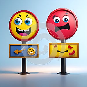 Emojis enhancing visibility and engagement on street signages