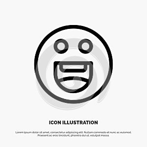 Emojis, Happy, Motivation Line Icon Vector