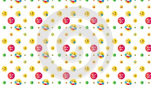 Emojis pattern with white background. vector illustrator, emoji set of emotion, cartoon emotion.