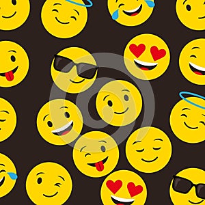 Emojis yellow round face background