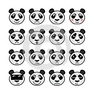 Emoticon Animals Panda Set