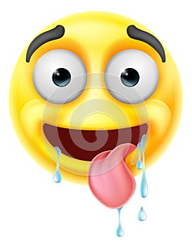 Drooling Saliva Emoticon Tongue Face Cartoon photo