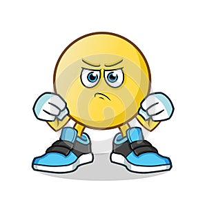 Emoticon fight mascot vector cartoon illustration