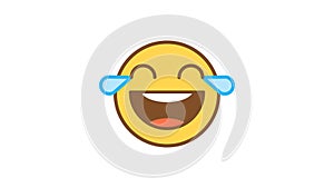 Emoticon laughter and tears of joy. Animated Emoticons. Alpha channel