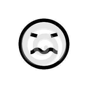 Annoyed Emoticon Line Icon