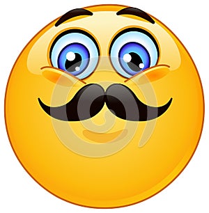 Emoticon with mustache