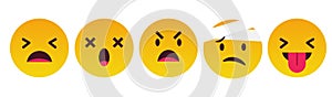 Emoticon Reaction, Cry, Angry, Hurt, Nagging - Vector photo