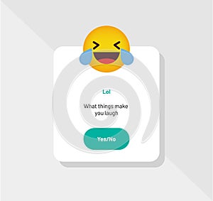 Emoticon Reaction Lol, Greeting Card - Vector photo