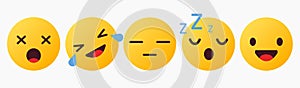 Emoticon Reaction, Lol, Joy, Sleep, No Talk  - Vector