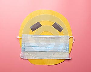Emoticon in real medical face mask