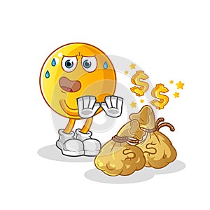 Emoticon refuse money illustration. character vector