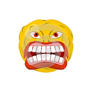 Emoticon screams. Open mouth and teeth. Crazy Emoji. emotion