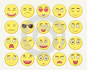 Emoticon set. Emoticon for web site, chat, sms. Modern flat design. Vector