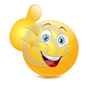 Emoticon showing thumb up