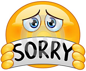 Emoticon with sorry sign