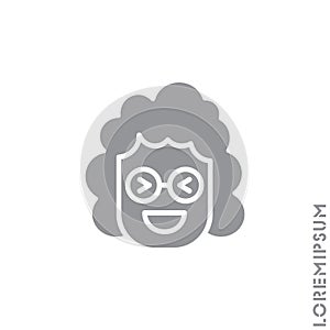 Emoticon vector girl, woman icon on white background. vector emoticon icon symbol sign from modern user interface collection