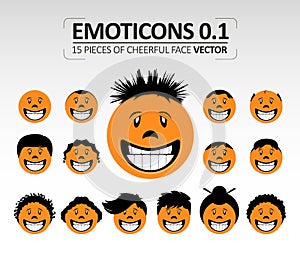Emoticons 0.1 Cheerful face vector.