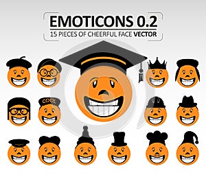 Emoticons 0.2 Cheerful face vector.