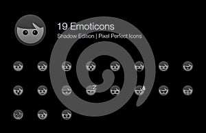 Emoticons Emoji Pixel Perfect Icons Shadow Edition.