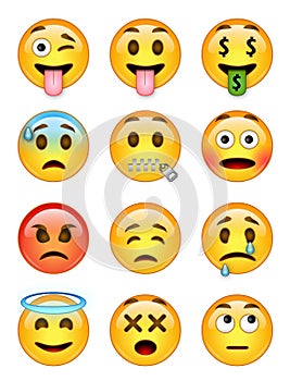 12 emoticons - pack 2 - EPS - illustrator