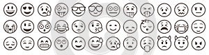 Emoticons set. Emoji faces collection.