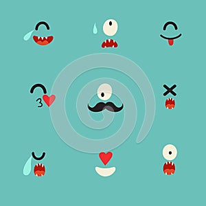 Emoticons vector template