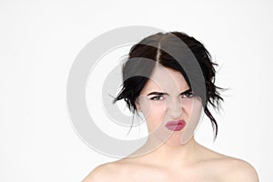 Emotion face bad smell stinky odour disgust photo