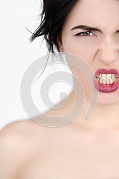 Emotion face furious woman rage hatred scowl