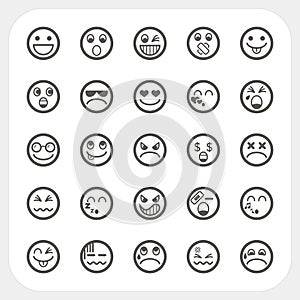 Emotion face icons set