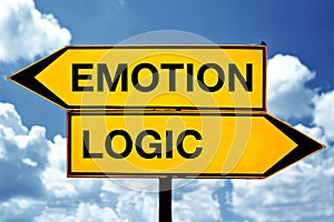 Emotion or logic, opposite signs photo