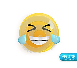 Emotion Realistic 3d Render. Icon Smile Emoji. Vector yellow glossy emoticons. PNG