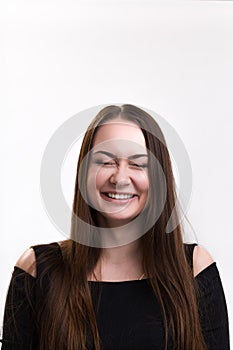 Emotion series of ukrainian girl - laughter and happyness