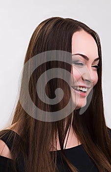 Emotion series of young and beautiful ukrainian girl - laughter and happyness