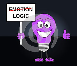 Emotion Versus Logic Sign Illustrates The Difference Between Head And Heart - 3d Illustration