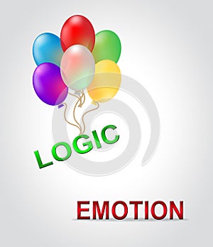 Emotion Versus Logic Writing Illustrates The Difference Between Head And Heart - 3d Illustration