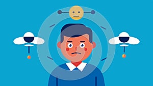 Emotional Control The biohackers facial expressions change from calm to excited with corresponding changes in the drones