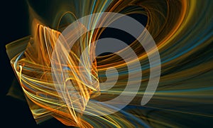 Emotional dynamic graphic wallpaper with vivid vortex or wave of speed lights, long exposure imitation, chaotic curve.