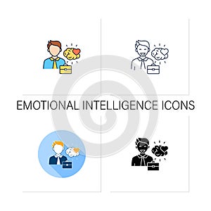 Emotional intelligence icons set