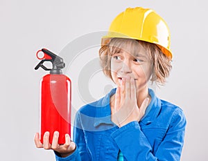 Girl with yellow hard hat