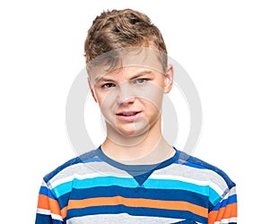 Emotional portrait of teen boy