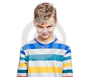 Emotional portrait of teen boy