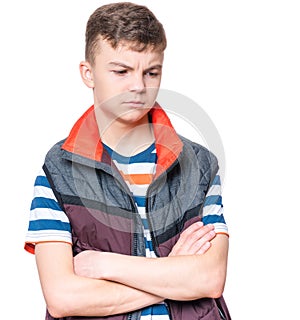 Emotional portrait of teen boy