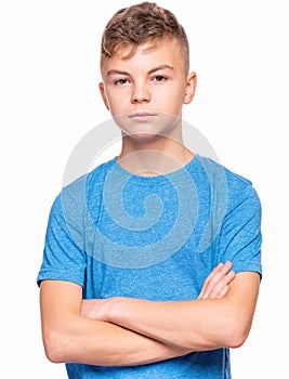 Emotional portrait of teen boy