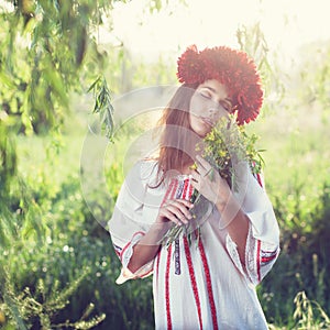 Emotional portrait of ukranian woman photo
