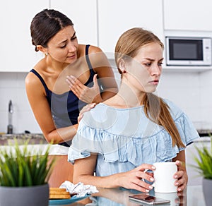 Emotional quarrel between two women