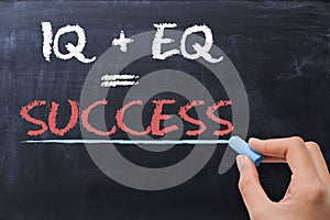 Emotional quotient EQ plus intelligence quotient IQ - Success formula