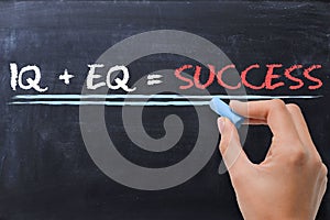 Emotional quotient EQ plus intelligence quotient IQ - Success formula