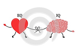 Emotional Quotient and Intelligence. Heart and Brain concept