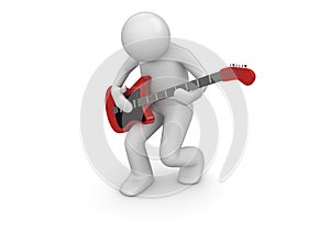 Emotional rock guitarist